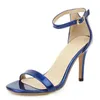 Sandals Women Thin High Heel Ankle Strap Open Toe Sexy Party Dress Patent Leather Summer Shoes Size 33-44