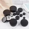 Quality Empty Jars Bottles Black Round Aluminum Tin Cans Screw Lids Metal Lip Balm Box Cosmetic Containers Storage Organization