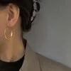 Hoopörhängen Huggie Punk Style Matte Guld Vortex Form för kvinnor Girls Simple Geometric Big Statement Earring Fashion Jewelry