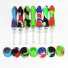 5pcs silicone nettare mini narghilè di paglia con 10mm punte di quarzo per unghie in titanio per fumatori dab rigs bubbler ash catchers