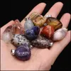 Charms Reiki Healing Irregar Energy Stone Róż White Crystal wisiorek do akcesoriów naszyjnika biżuteria tworzy wyniki dostawy dhdod