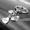 Keychains Hanchang est smycken nyckelkedjor Familjemedlemmar Happy Birthday Presentes Heart Charms Keyrings bildörr Keychain Llaveros