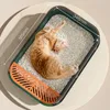 Autres fournitures pour chats Bac à litière de grande capacité Sable en plastique semi-fermé pour toilettes pour animaux de compagnie Plateau anti-éclaboussures Nettoyage Bassin de bain 230216