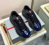 New Desiger Scarpe casual homme Americas Cup Sneakers basse Scarpe Uomo Nero Walking Suola in gomma Sport da uomo Tessuto a rete Pelle verniciata Coppia Trainer Calzature scontate