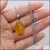 Collane con ciondolo 10Xx25Mm Geometric Chakra Reiki Healing Stripe Agate Stone Collana Collare a catena a maglie di cristallo Gioielli da donna Drop D Dhbep