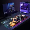 Myse podkładki nadgarstki spoczywa LED RGB Anime Demon Slayer Gaming Myse Pad M Mousepad Mususe Pad guma myszy bez poślizgu z podświetleniem xxl 40x90 tapis de Souris T230215