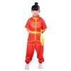 Stage Wear Children Traditional Chinese Kungfu Suit For Kids Taichi Uniform Girls Boys Tang Hanfu Performance Costume Set