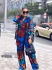 Damesmode Print 2 Set Elegante Lange Mouw Blouses Wijde Pijpen Broek Set Trainingspakken Outfits Vrouwelijke Tweedelige Pakken 230215