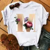 Letter T Shirt Summer Men Women A-Z nadrukowane Mans Top Black and White Kolor T-shirts Tee Designer Modna Street Street Krótkie koszulki T SHIRTS