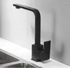 Kitchen Faucets Polished Black Brass Swivel Sinks Faucet 360 Degree Rotating Mixer Tap