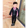 Anzüge Flower Boys White Blazer Hochzeitsanzug Marke Kinder Zeremonie formeller Anzug mit Bowtie Flower Boys Party Tuxedos Kostümanzug 230216