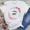 Women's T Shirts Women Graphic Clothing Cute Style Eyelash Cartoon Summer Fashion Female Clothes Print Short Sleeve Tops Tees Tshirt T-Shirt