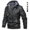 Hommes de Fourrure Faux Oblique Zipper Moto En Cuir Veste Hommes Marque Militaire À Capuche PU Vestes Automne Manteau Plus La Taille S5XL Drop 230216