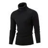 Blusas masculinas de suéter de malha esbelta de malha elástica de gola alta e elástica Twist Men Pullover