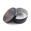 Quality Empty Jars Bottles Black Round Aluminum Tin Cans Screw Lids Metal Lip Balm Box Cosmetic Containers Storage Organization