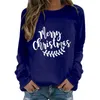 Damen-T-Shirts, durchgehender Reißverschluss, sportliche Jacke, Damen-Weihnachtsserie, bedruckt, Rundhalsausschnitt, lange Ärmel, elegantes Reißverschluss-Sweatshirt, Damenbluse