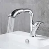 Badkamer wastafel kranen bassin kraan uittrekken zwart messing single handle gat tap grifo lavabo wassen en koude keukentappen