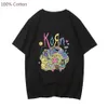 Homens camisetas Korn Music Band Cartoon T-shirt Mens Verão Manga Curta Camiseta 100% Algodão de Alta Qualidade Camisetas Casual Streetwear Hip Hop L230216