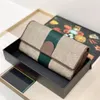 Ophidia Continental Standard Long Wallet Cover med Green Red Stripe 523153 Zippy Card Holders Classic Vintage Purse2679