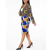 Robe de deux pièces Blazers de mode africaine Ensemble femmes surdimensionnées blazer court imprimé jupe costume 2023 printemps automne taille haute affaires