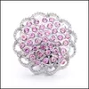 Charms Wholesale Crystal Sier Color Snap Button Women Jewelry Findings Rhinestone 18Mm Metal Snaps Buttons Diy Bracelet Jewellery Dr Dhe5R