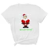 Women's T Shirts Summer Women Tops 2023 Fashion O-neck Short Sleeve Loose Santa Claus Print T-Shirts Tee Casual Pullover Top Clothing