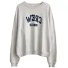 Felpe con cappuccio da donna Felpe Maglione grigio da donna all'inizio della primavera sciolto girocollo senza cappuccio pigro vento studente pullover top casual 230216