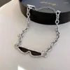Halsband im Brillenstil, attraktive Schlüsselbein-Halskette mit Kristall für Damen, Schmuck im Großhandel