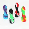 5pcs silicone nettare mini narghilè di paglia con 10mm punte di quarzo per unghie in titanio per fumatori dab rigs bubbler ash catchers