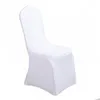 Housses de chaise pour Banquet de mariage, blanche, une pièce, en Polyester et spandex, coussin élastique européen