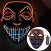 Masques de fête Halloween couleur mixte LED Masque mascarade néon e lumière lueur dans l'horreur sombre brillant er 230216