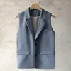 Men's Vests Men Suit Vest 2023 Spring OL Solid Notched Collar Single Breasted Sleevelss Blazers Casual Man Waistcoats Tops