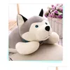 Stuffed Plush Animals Cartoon Lying Husky Dog Big Toys 60Cm Huskie Doll Lovely Animal Children Birthday Gift Corgi Pillow Drop Del Dhwcf