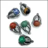 CHARMS Dragon Claw Natural Kristal Taşlar Yuvarlak Tiger Göz Siyah Onyx Gül Kuvars Taş Ball Charm Boncuk Seyirler İçin Seyir Sexyhan Dh7kb