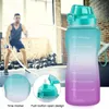 Wasserflasche QuiFit 2,2 l 64 oz motivierend mit Zeitmarkierung Flip-Flop BPA-frei tragbarer Sport-Telefonständer