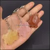 Portachiavi Chakra Forma di tartaruga Charms Portachiavi in pietra naturale Moda Guarigione Reiki Portachiavi Boho Gioielli Portachiavi per auto per le donne Dro Dhipl