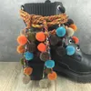 Anklet Winter Shoes Deion Boho Chain Fringe Pom Pom Ball Tassels Belt för Boot 230216