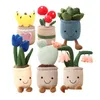 Animaux en peluche en peluche 2530 cm pointe réaliste plantes succulentes jouets doux bibliothèque décor poupée créative fleurs en pot oreiller pour les filles K Dhg23