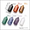 Stone Mini Natural Crystal Hexagon Shaps Crafts Fashion Chakra Square Aventurine Amethyst Rose Quartz Stones Charm f￶r smycken Makin DHW3X