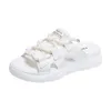 Slippers zomer dames mode dames open-toed veter licht licht wig buckle flat hiel strand