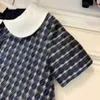 23SS Designer Girl Latshirt Dress Shirt Brand Kids طباعة فساتين للفتيات الكبيرات فستان الأزياء الأكمام قصيرة الأكمام القطن قميص تنورة مطوية A1