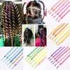 Hårtillbehör 6st barn flickor spiral pannband färgglada söta långa flätar hårkläder band barn hårband