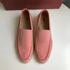 Designer Loropiana Charms Shoes Lp Scarpe da donna Mocassini piatti Suola morbida Tacchi larghi larghi