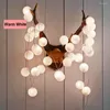 Strings 20 Leds Cotton Balls Lights LED Fairy Garland Ball Light For Home Kid Bedroom Christmas Party Garden Holiday Lighting Decoration