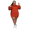 Plus Size Dresses Women 2023 Autumn Solid Party Elegant Lady Fashion Prom Evening Gowns Long Sleeve Bodycon kjolarSplus