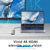 LENTÇÃO USB C Hub 4K 30Hz SD Micro SD Card Reader Adapter 100W Dock PD para 2023-2016 MacBook Pro New Mac Air USB C Hdmi Dock