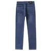 Lichte premium luxe jeans live uitzending herfst en winter rechte tube busin hoge elastische zachte broek mannen