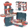 ツールワークショップ3 in 1 Kids for Kids Tool Tool Kit Portable Work Bench Set with Hammer Viseレンチソードリバー230216