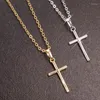 Pendant Necklaces Fine Cross Pendent Women Man Metal Chain Fashion 2 Color Alloy Female Male Necklace Gift For Friends Christian Ornament