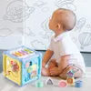 Trummor Percussion Baby Toys 0 12 månader Baby Musical Box Toddler Hand Drum Toy Baby Activity Cube Geometric Blocks Toy Sortering Music Plaything Box 230216